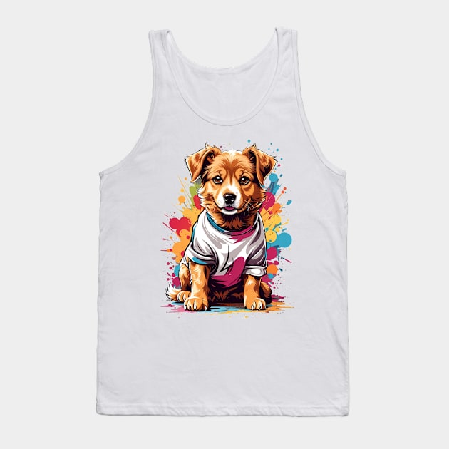 Splash Colorful Dog Tank Top by Omerico